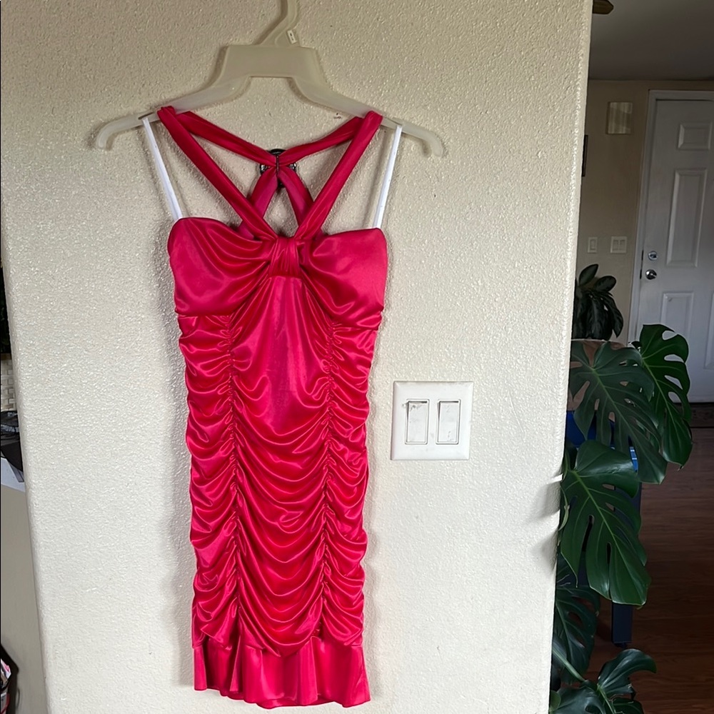 Deb Pink Ruched Sheath Dress for Cocktail